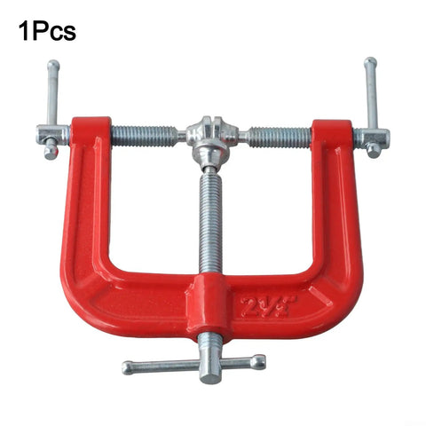 Hardcore Heavy Duty Three Way G Clamp With No Sweat Quick Release Iron Design For Woodworking And Carpenters Delivering Rock Solid Grip For Photography And Auto Repair, red iron clamp, 2.5 inch