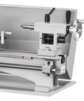 Brushless Mini Metal Lathe 7x16 Inch Compact Metalworking Lathe With 800W Direct Drive Motor close-up view of precision components and controls.