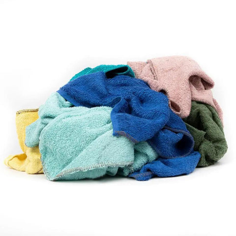 Blue Virgin Huck Cotton Rags 25 Inch By 16 Inch Lint Free Cleaning Cloths, 50 Pound Box, 5 To 7 Pieces Per Pound