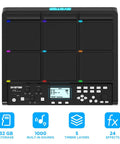 Gig Ready Sample Pad For Drummers With 1000 Built In Sounds And 32GB Storage, shown with customizable LEDs and control panel.