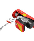 440 Lb Electric Hoist Winch With Remote Control, Compact Mini Overhead Lifter with galvanized steel wire rope and hook assembly.