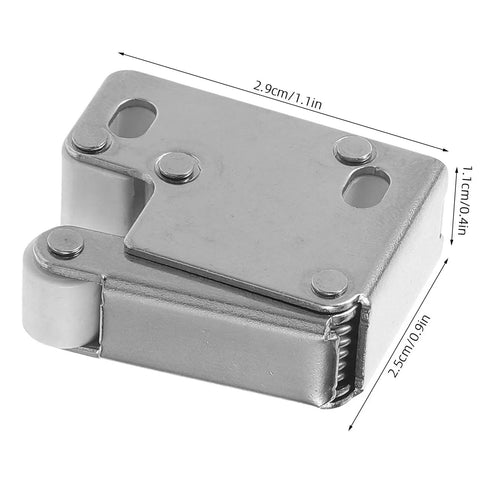 Stainless Steel Door Roller Catch 2 Pack Press To Open Cabinet Latch with Nylon Wheel for handleless kitchen and wardrobe doors