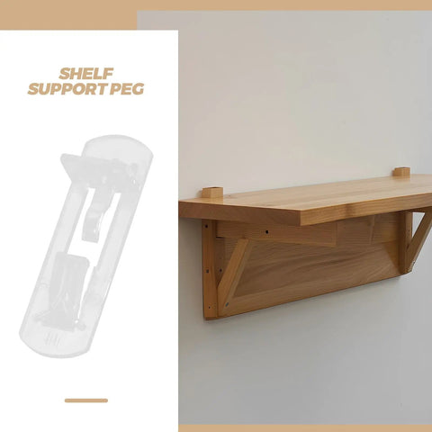Wooden shelf mounted with Plastic Shelf Support Pegs Kit 80 Pcs Self Locking Clips For Cabinets And Shelves DIY Friendly