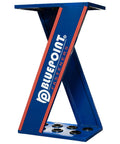 Heavy-Duty Lag Pole Storage Rack With Steel Z-Frame Organizer Stand for industrial use by Bluepoint shown in blue.