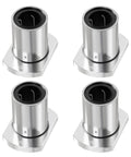 4-pack LMH6UU Flange Linear Ball Bearings 6mm ID X 12mm OD X 19mm Length, Double Seal, for 3D Printers and CNC Slides