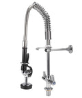 Maqulae Commercial Kitchen Faucet, G1/2 Thread Pull Down Sprayer with 360, chrome finish, flexible spout, suitable for restaurant kitchens.