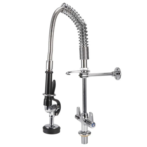 Maqulae Commercial Kitchen Faucet, G1/2 Thread Pull Down Sprayer with 360, chrome finish, flexible spout, suitable for restaurant kitchens.