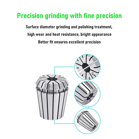 High Precision ER Collet Chuck For CNC Spindle Engraving With 0.005mm Accuracy And Slip Resistant Clamping viewed from multiple angles.