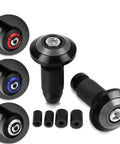 Premium CNC 22MM Handlebar Grips And End Cap Plugs For Aprilia Rs 250 R50 750 Bike Fits Many Models With Tough PVC And Aluminum Build That Looks Sweet And Grips Hard. black 22mm motorcycle handlebar end cap plugs with aluminum inserts and adapter sleeves