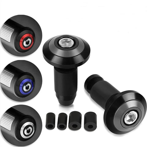 Premium CNC 22MM Handlebar Grips And End Cap Plugs For Aprilia Rs 250 R50 750 Bike Fits Many Models With Tough PVC And Aluminum Build That Looks Sweet And Grips Hard. black 22mm motorcycle handlebar end cap plugs with aluminum inserts and adapter sleeves