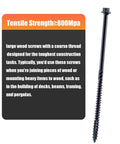 Structural Lag Screws 6 Inch 50 Pack Size 14 Black Timber Screws Built To Last Heavy Duty Rust Resistant Hex Head Outdoor Wood Screws