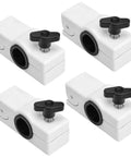 4 Pack Removable Rail Mount Clamps 327199-1 Compatible With Round Tubing for marine rails, white with black knobs