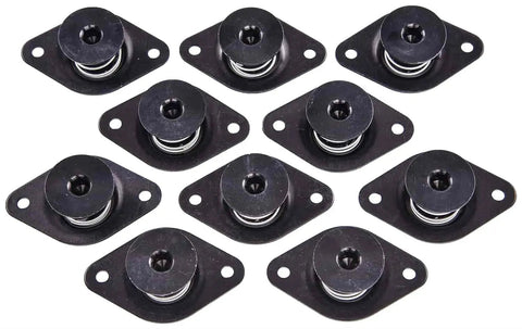 Quick Release Quarter Turn Fasteners Secure Panel Mounting 7/16 Inch Shank 3/4 Inch Hex Drive Flush Black Snap Locks set of ten.