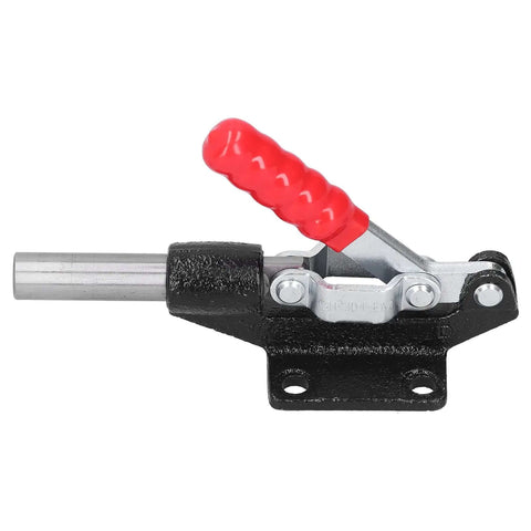 Heavy Duty Welding Toggle Clamp Horizontal Fixture With 390 Kg Holding Power for secure workholding, red handle shown