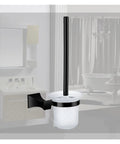 Heavy Duty Wall Mounted Toilet Brush Holder With Glass Cup delivers sleek bathroom storage with durable chrome finish.