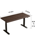 Rock Solid Electric Standing Desk Crafted From Genuine Solid Rubberwood Desktop With Quick Motorized Height Adjustment For Comfortable Home Office Computer Workstation, 47x23 inch.