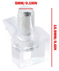 Close-up of Clear Shelf Pins Kit With Metal Pins For Cabinets And Wood Shelves Low Profile Transparent Plastic Brackets