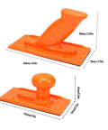 Safety Push Block 2 Pack for Table Saw and Woodworking Machines, Pro Grade Non Slip High Strength ABS Orange Blocks, dimensions shown