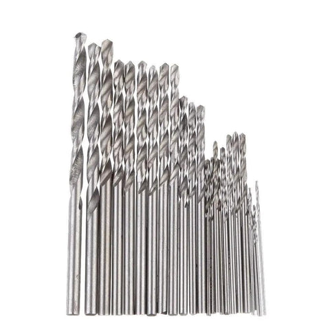 Pro Grade Drill Bit Set 0.4mm To 3.2mm With 150 Pcs shown in staggered arrangement for PCB electronics, jewelry crafting, and DIY projects
