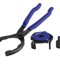 Heavy Duty Universal Oil Filter Wrench Set featuring adjustable pliers and three jaw remover for smooth car truck SUV maintenance.
