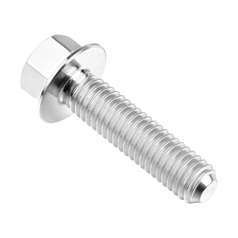 Super Tough Titanium Grade 5 Flange Hex Head Bolts M5x20mm Pack Of 6 For Bicycle, Car And Motorcycle Upgrades, Lightweight, Corrosion Resistant