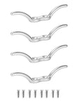 316 Grade Stainless Steel Boat Cleats 4.5 Inch Double Horn Four Pack With Mounting Screws For Rope Tie Downs On Kayaks Boats And Docks