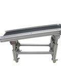 PVC Belt Inclined Conveyor System 59 Inch Long By 11.8 Inch Wide Electric Ramp Conveyor With Flat And Oblique Type Black Belt