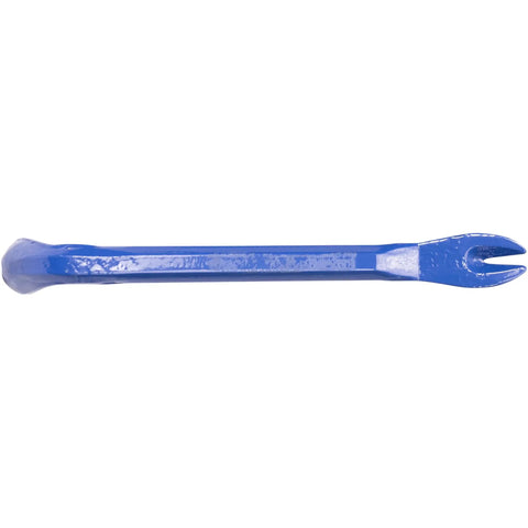 Hex Stock Nail Puller 11 Inch Heavy Duty Tool For Removing Deeply Embedded Nails Made In The USA Forged From Five Eighths Inch High Carbon Steel With Rust Resistant Blue Powder Coated Finish horizontal view