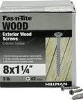Heavy Duty Exterior Deck Screws Epoxy Coated Wood Fasteners Bugle Head Weather Resistant Outdoor Construction Workhorse Pro Grade Bulk Pack 8 By 1-1/4 Inch packaging with screws.