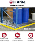 Make-A-Berm Fuel Spill Containment Curbs Kit, 15 Feet Long And 1.5 Inches High Straight Sections in warehouse setting