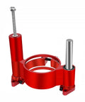 Dead Nuts Secure Router Table Lift System For 2.51 To 2.56 Inch Motors Smooth Height Adjustment Heavy Duty red aluminum lift assembly.