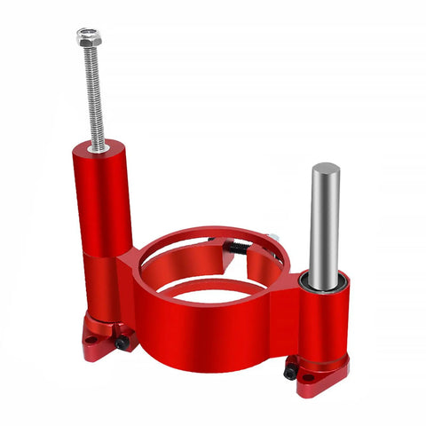 Dead Nuts Secure Router Table Lift System For 2.51 To 2.56 Inch Motors Smooth Height Adjustment Heavy Duty red aluminum lift assembly.