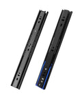 Heavy Duty Wide Buffer Drawer Slide Rails 16 Inch Black Steel Ball Bearing Guide Three Section Rebound Designed For Soft Close
