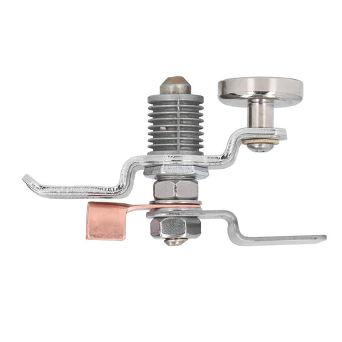 Close-up of Heavy Duty Magnetic Welding Ground Clamp With Super Strong Magnetism secure hold and conductive rod design.