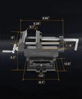 Detailed diagram of 6 Inch Cross Slide Vise For Drill Press And Milling Portable Bench Clamp with dimensions overlay.