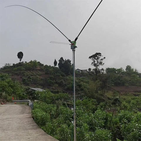 7-54MHz 200W Portable Dipole Antenna With Stainless Steel Telescopic Design for UV Band Horizontal Polarization setup in field