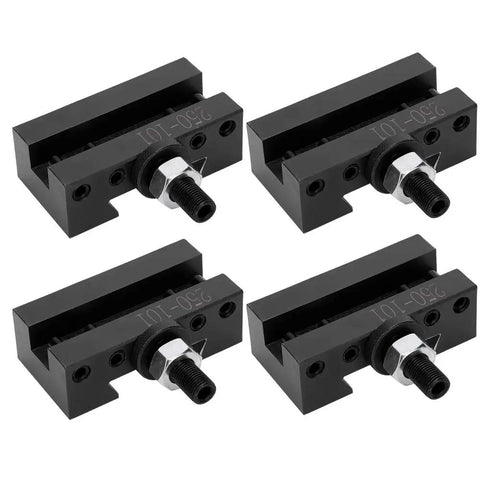 Heavy Duty 4 Piece Quick Change Boring Tool, High Carbon Steel CNC Fixture showing four holders from top angle.
