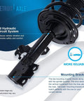 Close-up of Front Steering Knuckles Kit With Wheel Hub Bearings And Front Struts With Coil Springs For Toyota Camry 2007 2008 2009 2.4L Replacement Ready To Install, highlighting the hydraulic circuit system and mounting bracket design.