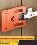 Magnetic Cabinet Door Hinge Spacer Set With 2.6mm Scale for Easy Door Gap Alignment, installed on a wooden cabinet.