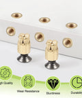 Cabinet Hinge Dowel Set With 50 Expansion Pins And Screws, Carbon Steel, Rust Resistant, Preinserted Pins For Quick And Easy Cabinet Door Mounts, DIY Friendly Gold Finish Fasteners For Strong Secure Installation, 6mm x 8.6mm
