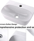 Slick Space Saving White Corner Sink For Tiny Bathrooms, Wall Mount Or Wall Hung, 11 By 11 By 4 Inch Ceramic Vessel Lavatory