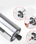 Electric Wood Slotting Machine With Aluminum Construction And Precise Electronic Components, Easy To Operate And Accurate Measuring For Wood Trimming, Edge Banding, And Crafting Christmas Decorations, Built Tough For Home Shops. close-up chuck detail