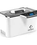 LifeBasis ultrasonic jewelry cleaner, white countertop unit with clear lid, 20 oz (600 ml) capacity and digital timer