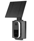 Doorbell Solar Charger With Built In Battery For Arlo Wyze And Eufy Wireless Doorbells Delivers Two And A Half Watts Of Power in black