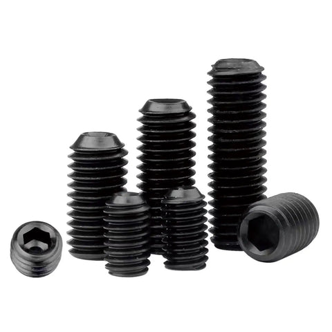 12 24 X 5 8 Inch Socket Set Screws With Cup Point And Coarse Threads Made From Solid Alloy Steel Coated In Sleek Black Oxide For Badass Garage Builds And Heavy Duty Wrenching Comes As A 25 Piece Bulk Stash, assorted sizes