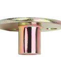 Three Hole Flange Nut T Nut Tee For Furniture Fixing, Heavy Duty Galvanized Iron Round Base Connector, M6 Size, Side View