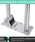 Base of 23.6 Inch Stainless Toilet Safety Rails With Flip Up Handicap Grab Bar And Paper Holder For Elderly And Disabled Bathroom Shower Hand Rail No Fuss Grip Assist