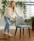 Woman sliding chair with 20 Pack Chair Leg Floor Protectors Silicone Pads For Hardwood Floors Clear Universal Fit For Round And Square Chair Legs 1.31 Inches To 2 Inches Durable Floor Saver Cushioned Pads