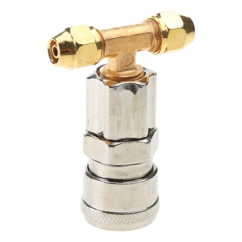 Three Way Air Joint For Air Blow Guns And Pneumatic Fittings Fits Trucks And Trailers One Quarter Inch Inlet 6mm Outlet Durable Tank Connector
