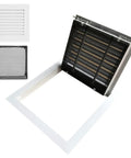 Straight Up Top Shelf Aluminum Louvered Access Panel With Heavy Duty Pre Filter Decorative Air Vent Cover For Ceiling And Wall Home Office HVAC Drywall Grille 18 By 24 Inches Smooth Airflow with removable screen.